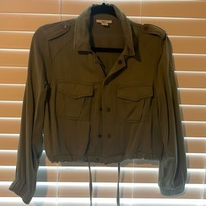 Army green light soft cotton button jacket